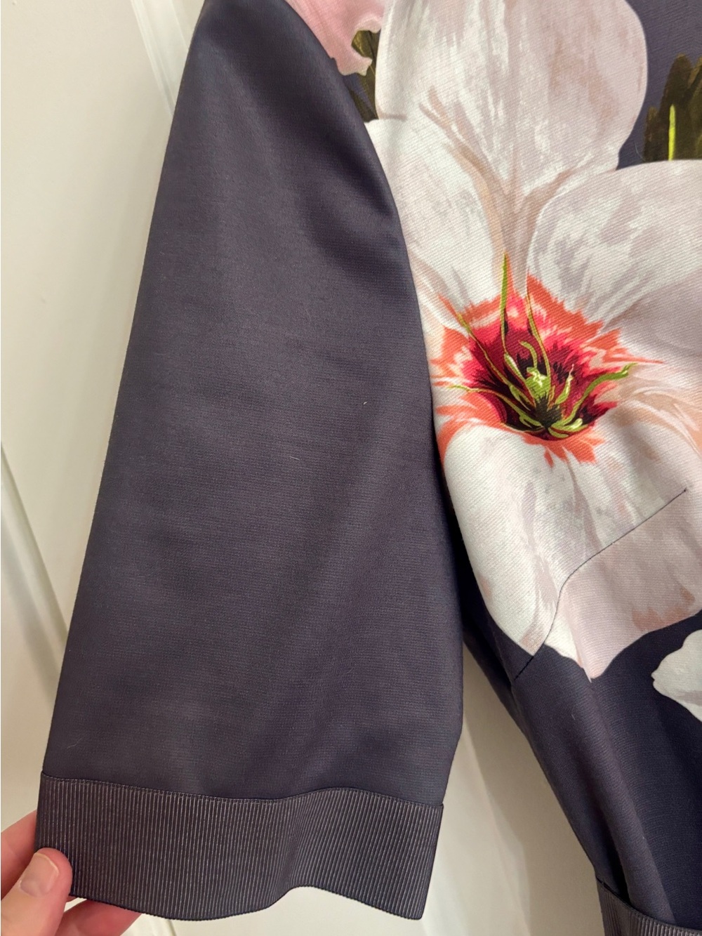 Ted Baker Charcoal Midi Dress with White Floral Print - Picture 6 of 11